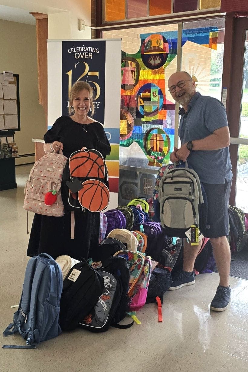 Pastor Jane McCready, left, with Pastor Moacir Weirich of St. Stephan's Grace Community–ELCA in Newark.